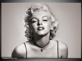 Glas Schilderij Marilyn Monroe | Grijs, Sepia