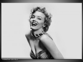 Glas Schilderij Marilyn Monroe | Grijs, Wit