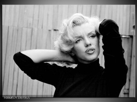 Glas Schilderij Marilyn Monroe | Zwart, Wit, Grijs