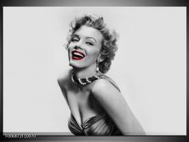 Canvas Schilderij Marilyn Monroe | Grijs, Wit, Rood