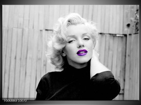 Canvas Schilderij Marilyn Monroe | Grijs, Zwart, Paars