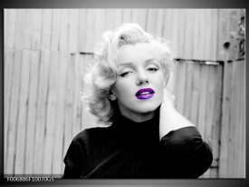 Glas Schilderij Marilyn Monroe | Grijs, Zwart Paars