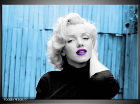 Canvas Schilderij Marilyn Monroe | Blauw, Zwart, Wit