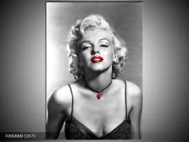 Canvas Schilderij Marilyn Monroe | Zwart, Grijs, Rood