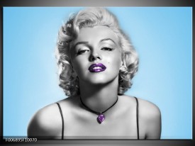 Canvas Schilderij Marilyn Monroe | Grijs, Blauw, Paars