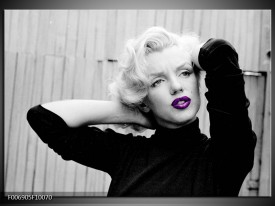 Canvas Schilderij Marilyn Monroe | Grijs, Zwart, Paars