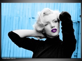 Canvas Schilderij Marilyn Monroe | Blauw, Zwart, Paars