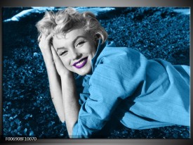 Canvas Schilderij Marilyn Monroe | Blauw, Paars, Grijs