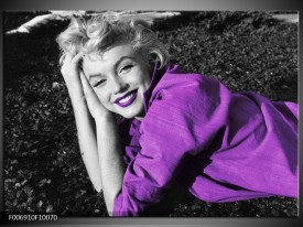 Canvas Schilderij Marilyn Monroe | Zwart, Grijs, Paars