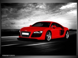 Canvas Schilderij Audi, Auto | Zwart, Grijs, Rood
