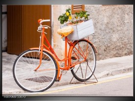 Canvas Schilderij Fiets | Oranje, Geel, Bruin