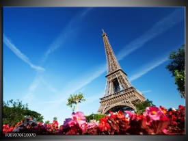 Canvas Schilderij Parijs, Eiffeltoren | Blauw, Rood, Groen