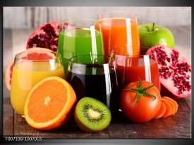 Glas Schilderij Groenten, Fruit | Oranje, Geel, Groen