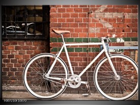 Canvas Schilderij Fiets | Bruin, Wit