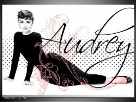Canvas Schilderij Audrey, Popart | Zwart, Wit, Rood