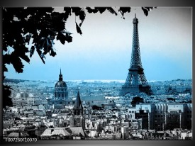 Canvas Schilderij Parijs, Eiffeltoren | Grijs, Blauw