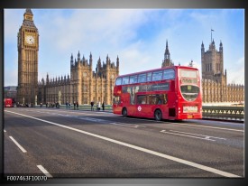 Canvas Schilderij Engeland, London | Grijs, Blauw, Rood