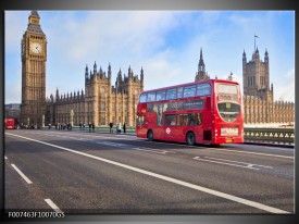 Glas Schilderij Engeland, London | Grijs, Blauw, Rood