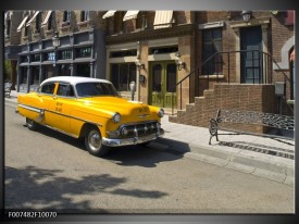 Canvas Schilderij Oldtimer, Auto | Geel, Bruin