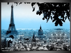 Canvas Schilderij Parijs, Eiffeltoren | Blauw, Grijs