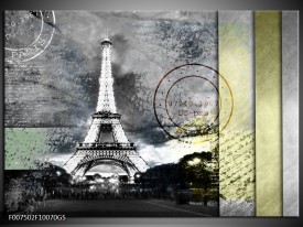 Glas Schilderij Parijs, Eiffeltoren | Grijs