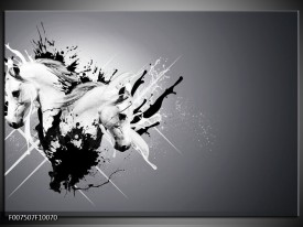 Canvas Schilderij Design, Paard | Zwart, Wit, Grijs
