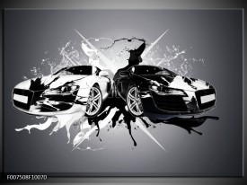 Canvas Schilderij Audi, Auto | Zwart, Wit, Grijs