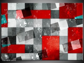 Canvas Schilderij Design | Grijs, Rood