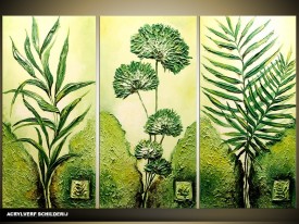 Acryl Schilderij Natuur | Groen | 120x80cm 3Luik Handgeschilderd