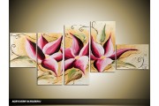 Acryl Schilderij Magnolia | Roze, Crème | 160x70cm 5Luik Handgeschilderd