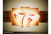 Acryl Schilderij Lilia | Crème, Bruin | 150x70cm 5Luik Handgeschilderd
