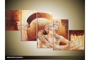 Acryl Schilderij Rome | Bruin, Crème | 150x70cm 5Luik Handgeschilderd