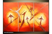 Acryl Schilderij Modern | Oranje, Geel | 120x80cm 3Luik Handgeschilderd