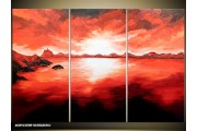 Acryl Schilderij Modern | Rood, Zwart | 120x80cm 3Luik Handgeschilderd