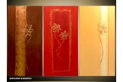 Acryl Schilderij Modern | Rood, Bruin, Crème | 120x80cm 3Luik Handgeschilderd