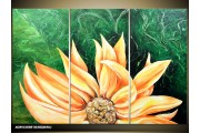 Acryl Schilderij Modern | Groen, Geel | 120x80cm 3Luik Handgeschilderd