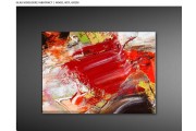 GLAS SCHILDERIJ ABSTRACT | ROOD, WIT, GRIJS | 70x50cm 1Luik F000088GS