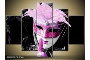 OP VOORRAAD Canvas art schilderij Masker | Kleur: Zwart, Grijs, Paars | F002099CA