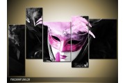 OP VOORRAAD Foto canvas schilderij Masker | Kleur: Zwart, Grijs, Paars | F002099