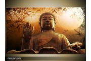 OP VOORRAAD Foto canvas schilderij Boeddha | Kleur: Bruin, Wit | F003259