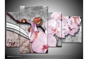 OP VOORRAAD  Wandklok op Canvas Orchidee | 120x75cm C4 | F005876C