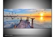 OP VOORRAAD Wandklok op Canvas Zonsondergang | 100X40cm | F006019 C