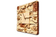 Wandklok gips reliëf | decoratieve steen motief | 30x30cm.