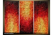 Acryl Schilderij Modern | Bruin, Oranje, Rood | 120x80cm 3Luik Handgeschilderd