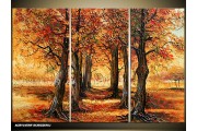Acryl Schilderij Natuur | Bruin | 120x80cm 3Luik Handgeschilderd
