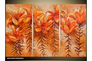 Acryl Schilderij Natuur | Oranje, Bruin | 120x80cm 3Luik Handgeschilderd