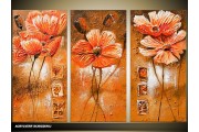 Acryl Schilderij Natuur | Oranje, Bruin | 120x80cm 3Luik Handgeschilderd