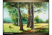 Acryl Schilderij Natuur | Groen | 120x80cm 3Luik Handgeschilderd