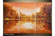 Acryl Schilderij Natuur | Bruin, Oranje | 120x80cm 3Luik Handgeschilderd