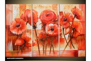 Acryl Schilderij Klaproos | Rood | 120x80cm 3Luik Handgeschilderd